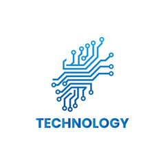 Fototapeta premium Flat Minimalist Technology Logo with Network Connectivity, Startup Branding, and Innovative Software Elements, Fully Editable Vector File for Businesses