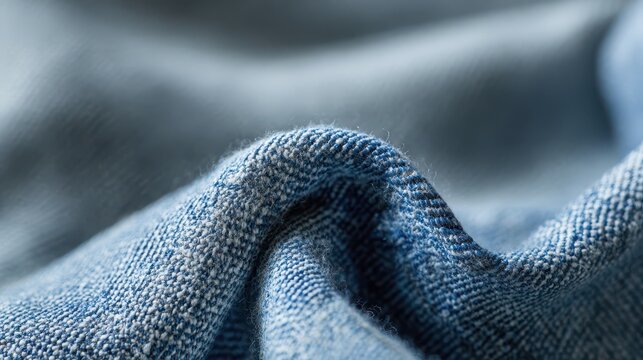 Weathered pale blue denim surface showing worn edges, whiskering, and soft lighting