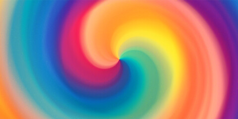 Rainbow swirl bg with gradient mesh and a noise texture. Abstract blend pattern with motion effect. Vector minimalist illustration.
