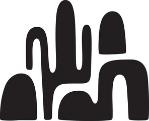 Obraz premium Abstract Black Shapes on White Background Illustration