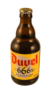 Duvel 14&deg; 666 Belgian Blond. This Duvel is a devilish beer, with only sixes in it. It has an alcohol content of 6.66% and was hopped with six hops. It is one of the famous Belgian beers