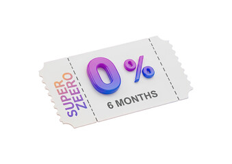 Zero Percent Interest Financing Offer Six Month Ticket Discount Coupon