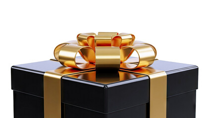 Luxury Black Gift Box with Gold Ribbon and Bow