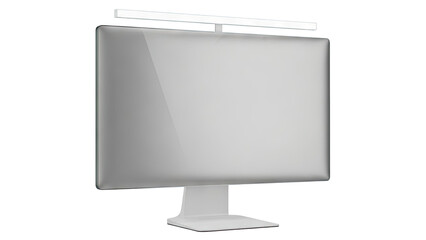 Modern White Monitor with Integrated LED Light Bar