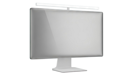 Modern White Monitor with Integrated LED Light Bar