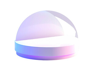 3D render of a minimalist, futuristic stage with semi-dome