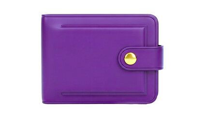 Purple Bi-fold Wallet with Gold Snap Closure