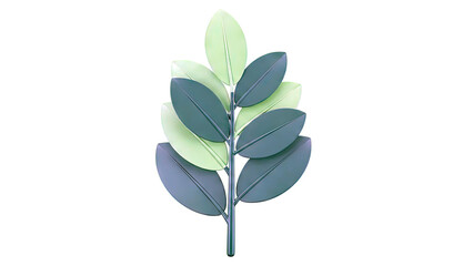 Stylized Green Leaf Stem