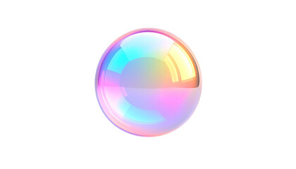 Glossy, iridescent sphere with light reflections against a stark black backdrop