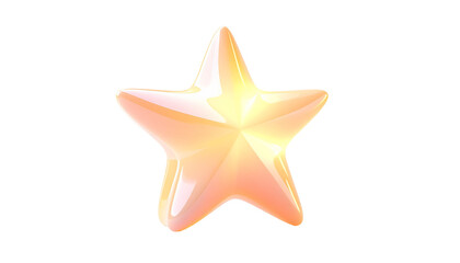 Rendered five-pointed star with a glossy, light-orange gradient on black