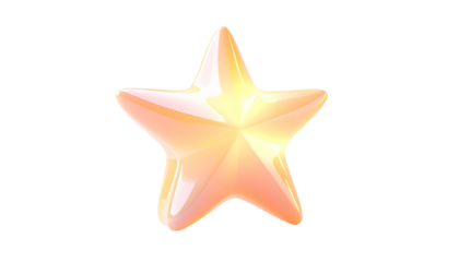 Rendered five-pointed star with a glossy, light-orange gradient on black