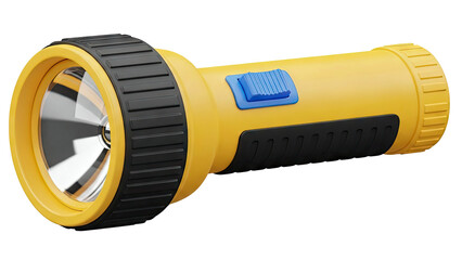 Yellow Flashlight with Black Grip and Blue Switch