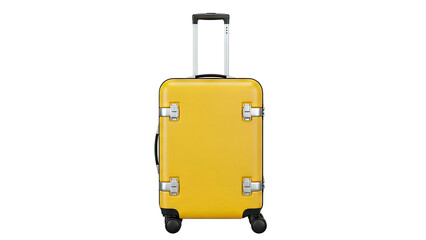 Yellow Suitcase with Silver Accents and Telescopic Handle