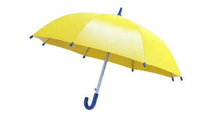 Yellow Umbrella with Blue Accents