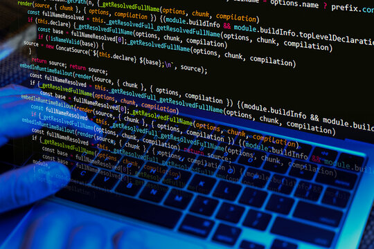 Coding background, Application development and code programming. Technology business computers concept