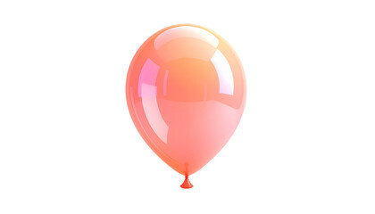 Glossy, rounded peach balloon against a black background
