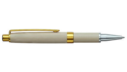 Naklejka premium Elegant Ballpoint Pen with Beige and Gold Accents