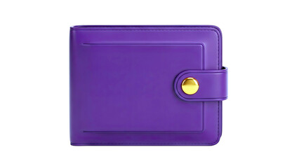Purple bi-fold wallet with gold button closure