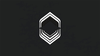 Geometric abstract design with symmetrical shapes and lines, modern art.