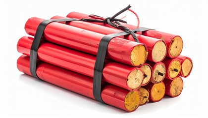 Construction workers use dynamite sticks for blasting rocks at a quarry location during daylight hours for mining purposes