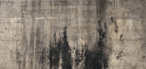 Obraz premium The Concrete Wall With Dark Weathered Stains And Textured Industrial Surface