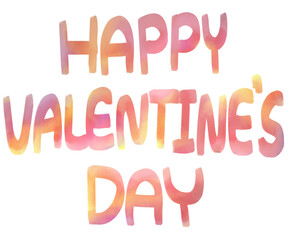 Fototapeta premium Hand-Drawn Happy Valentine's Day Text, Warm Pastel Tones