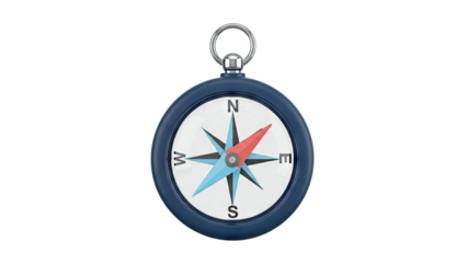 Blue Compass on a White Background