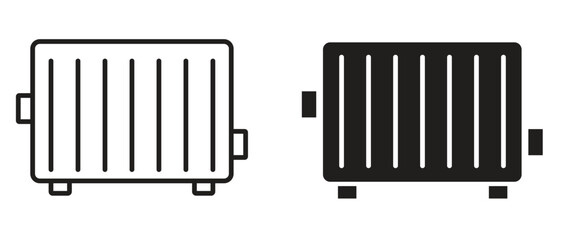 Heating Radiator Icon Symbol Isolated on White Background for Home HVAC