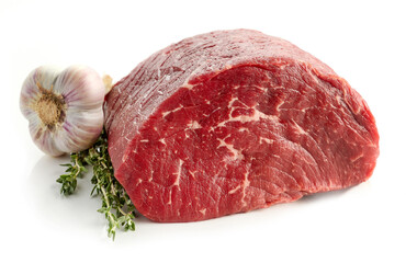 fresh raw beef meat with thyme