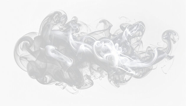 white smoke design isolated on transparent background