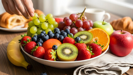 Vibrant fruit platter with assorted berries and citrus