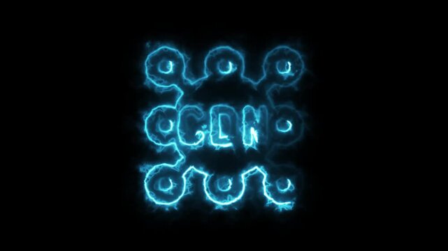A radiant blue "CDN" text, centrally positioned and intricately connected to a network of multiple glowing circular nodes, dynamically represents a Content Delivery Network optimizing global data dist