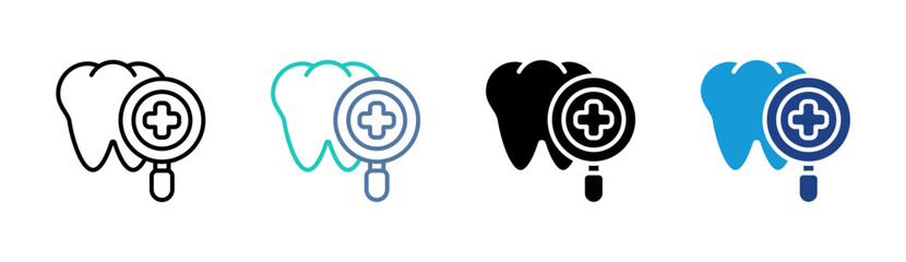 Fototapeta premium Dental Care icon set multiple style collection