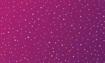 Abstract starry night sky background set. Dark space texture with colorful gradients and scattered stars or confetti dots in blue, purple, red, and gold for galaxy, cosmos, or festive wallpaper design