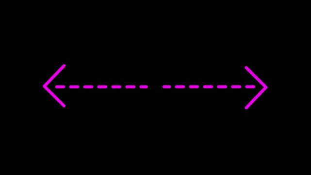 Line art left and right arrow animation on background. Line dot arrow animation.