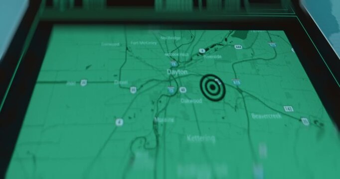Dayton, Ohio displayed on map as target for attack
