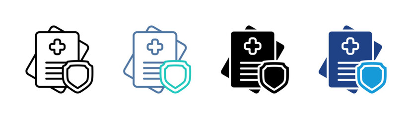 Medical Protection icon set multiple style collection