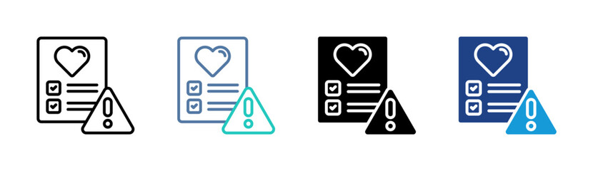 Health Warning icon set multiple style collection