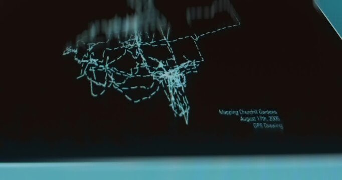GPS device tracing paths to create a map