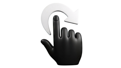 3D Cursor Hand with Refresh Arrow