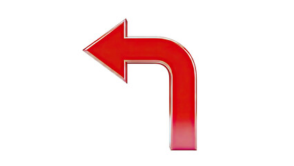3D Red Arrow Pointing Left