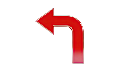 3D Red Arrow Pointing Left