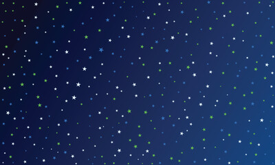 Abstract starry night sky background set. Colorful vector space texture with scattered stars and dots on blue, purple, and red gradients for galaxy, cosmos, or festive wallpaper.