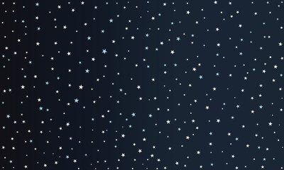 Abstract starry night sky background. Dark blue space texture with scattered stars and dots representing a galaxy, cosmos, or falling snow for wallpaper or backdrop.