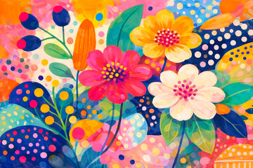 Modern Abstract Flower Painting with Expressive Brushwork