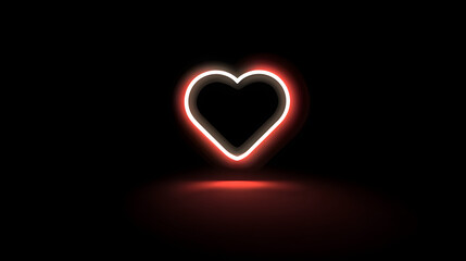 red heart on black background