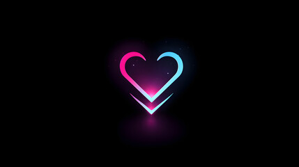 red heart on black background