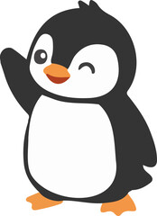 Happy Little Penguin Cartoon 