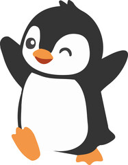 Happy Little Penguin Cartoon 