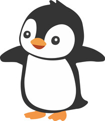 Happy Little Penguin Cartoon 